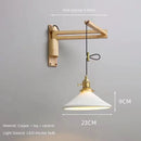 Elegant extendable copper wall light for multiple spaces