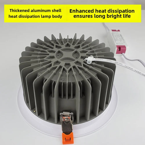 Recessed LED ceiling light round dimmable high brightness - vue 5 sur 6