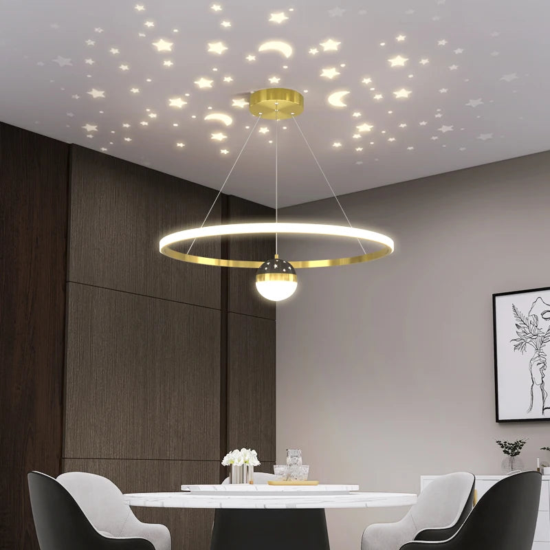 Modern silica LED pendant chandelier for restaurant and office - vue 5 sur 14