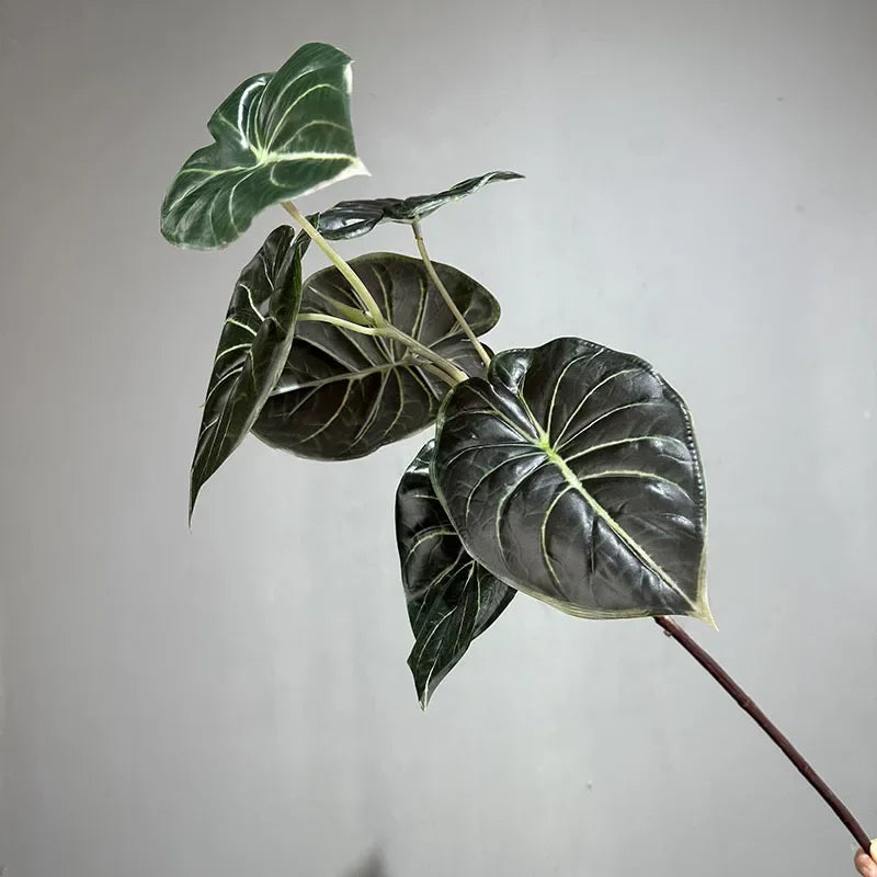 Set of 2 decorative artificial green plants in plastic - vue 8 sur 8