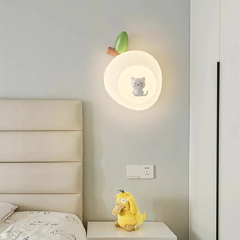 Cute animal wall lights for children rabbit cat bear design