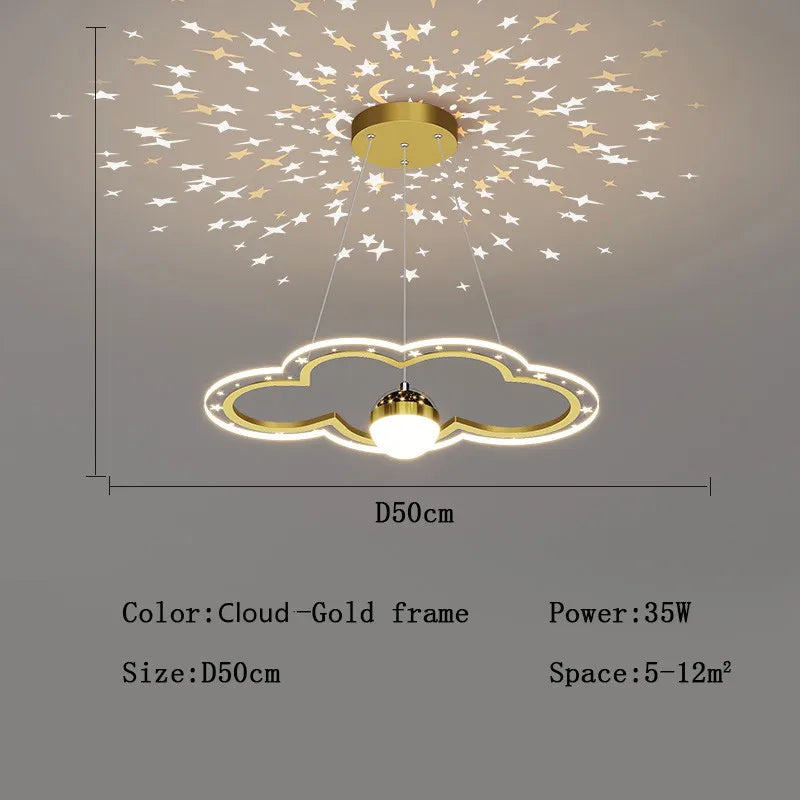 Creative luminous star chandelier for children's room - vue 13 sur 21