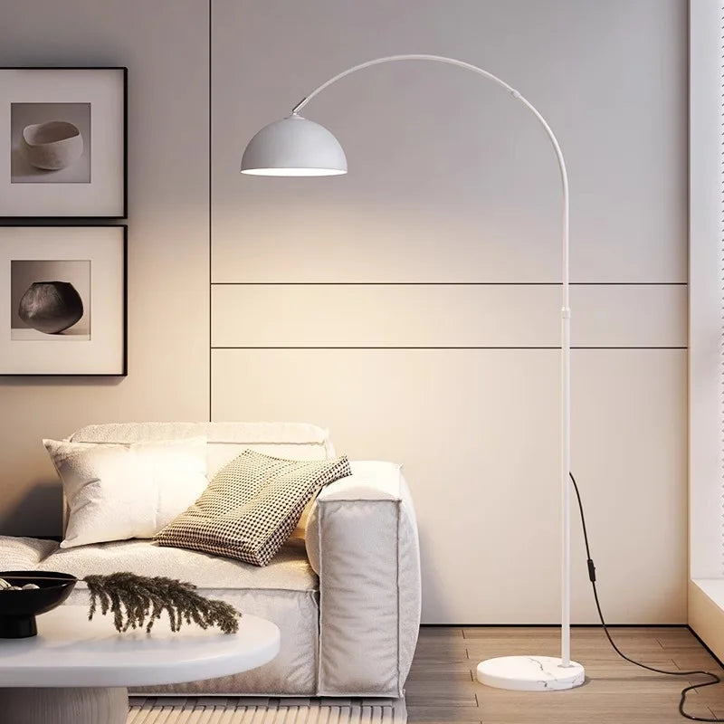 Modern fabric and marble bedside lamp European style - vue 9 sur 9