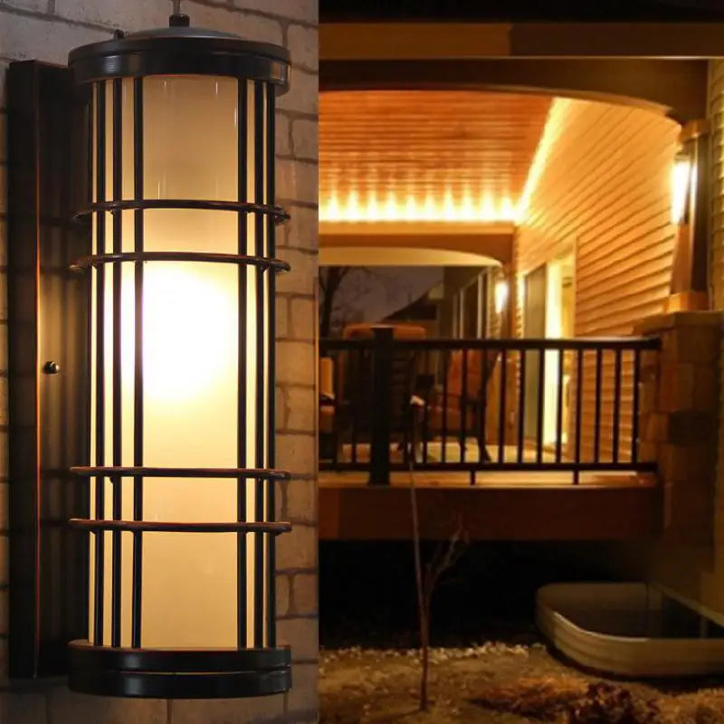 Vintage waterproof glass outdoor wall light - vue 5 sur 10