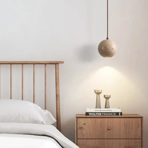 Modern cave stone LED pendant light for interiors - vue 2 sur 7