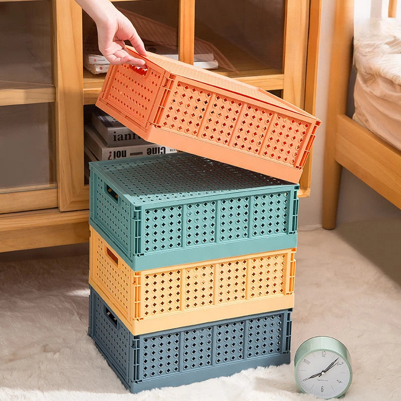 Collapsible Desktop Storage Box, Student Cosmetics Basket, Simplicity, Household, Dormitory, Stationery, Sundry, Small - vue 4 sur 18