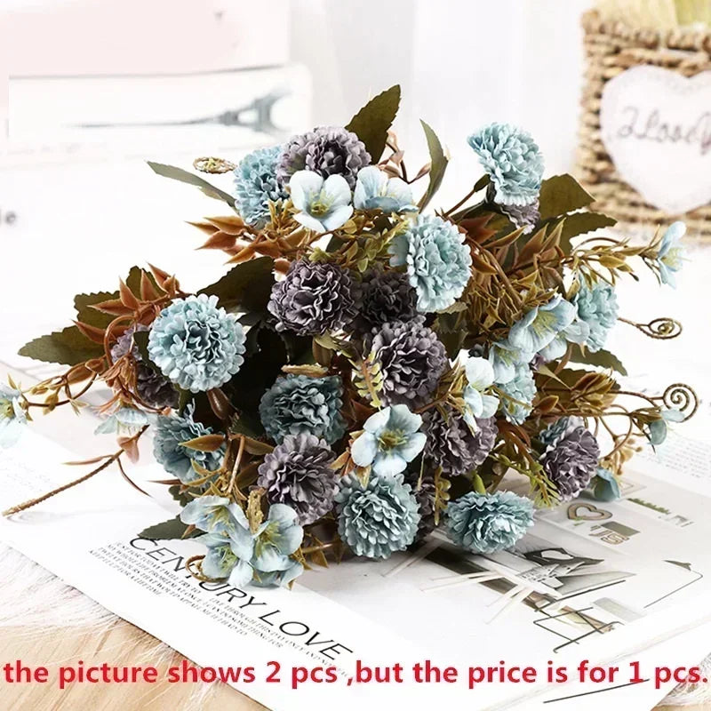 Artificial silk lilac bouquet for floral decor - vue 10 sur 12
