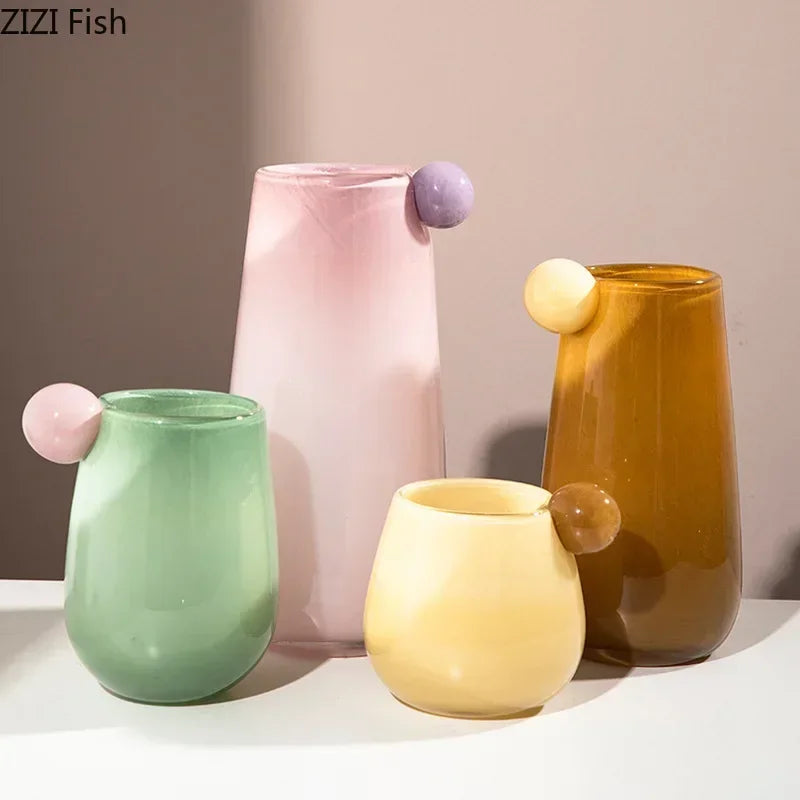 candy glass vase for aesthetic floral decoration