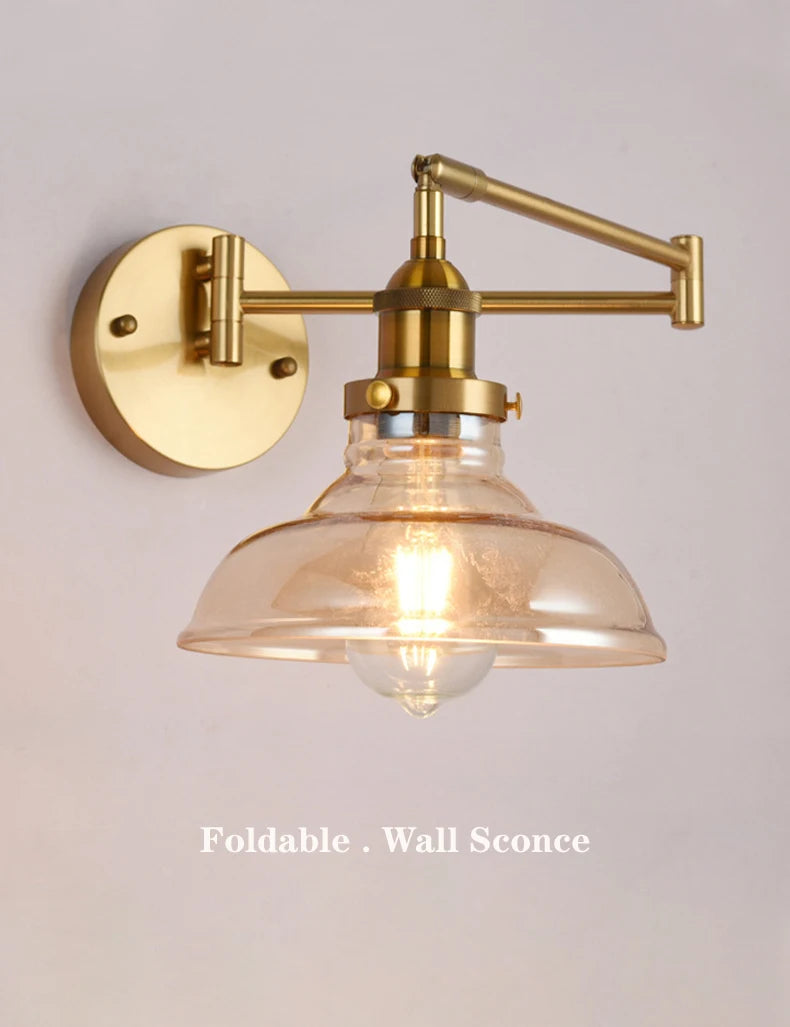 Eco-friendly foldable LED wall light with modern adjustable arm