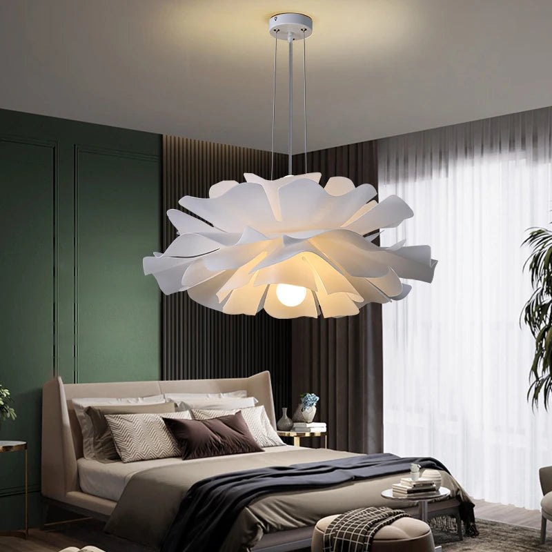 Nordic flower chandelier for bedroom, creative modern light for dining room, living room, and girl's room