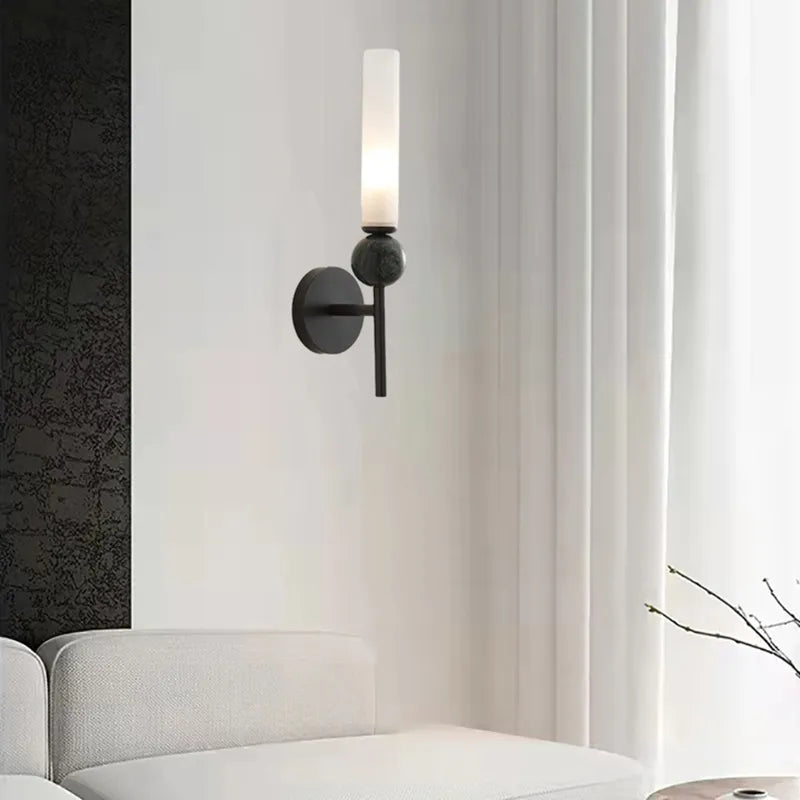 Natural marble globe wall light - vue 5 sur 18
