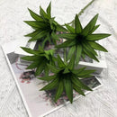 Tropical potted plant with decorative palm and bamboo