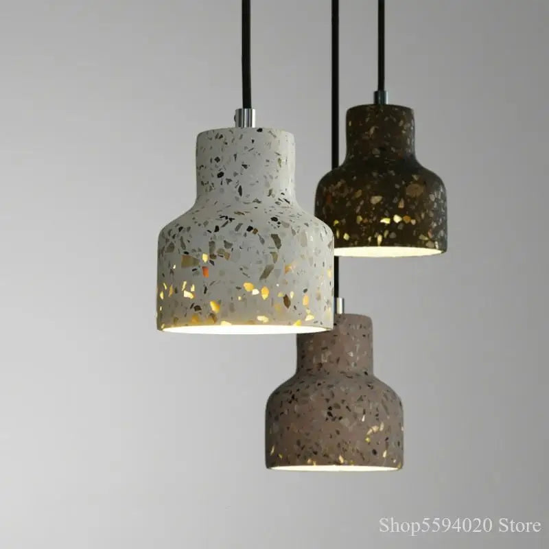 Creative nordic semi-transparent cement pendant light