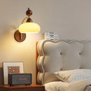 Wood and glass wall light for modern interiors