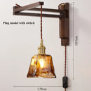 Modern walnut wood lamp with decorative LED light