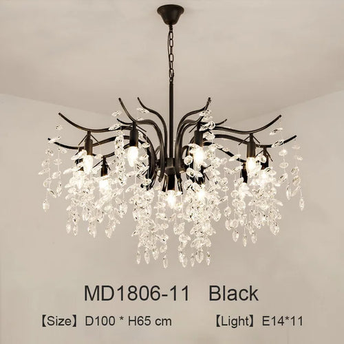Luxury nordic crystal LED chandelier decoration - vue 14 sur 14