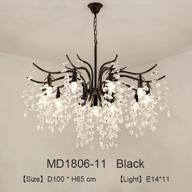 Luxury nordic crystal LED chandelier decoration - vue 13 sur 14