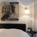 Nordic silver fabric wall light with stainless steel bracket
