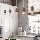 Retro country-style wood-effect pendant light for indoor use