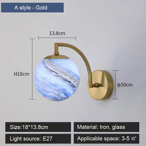 Nordic glass lampshade for sofa background and staircase - vue 10 sur 10