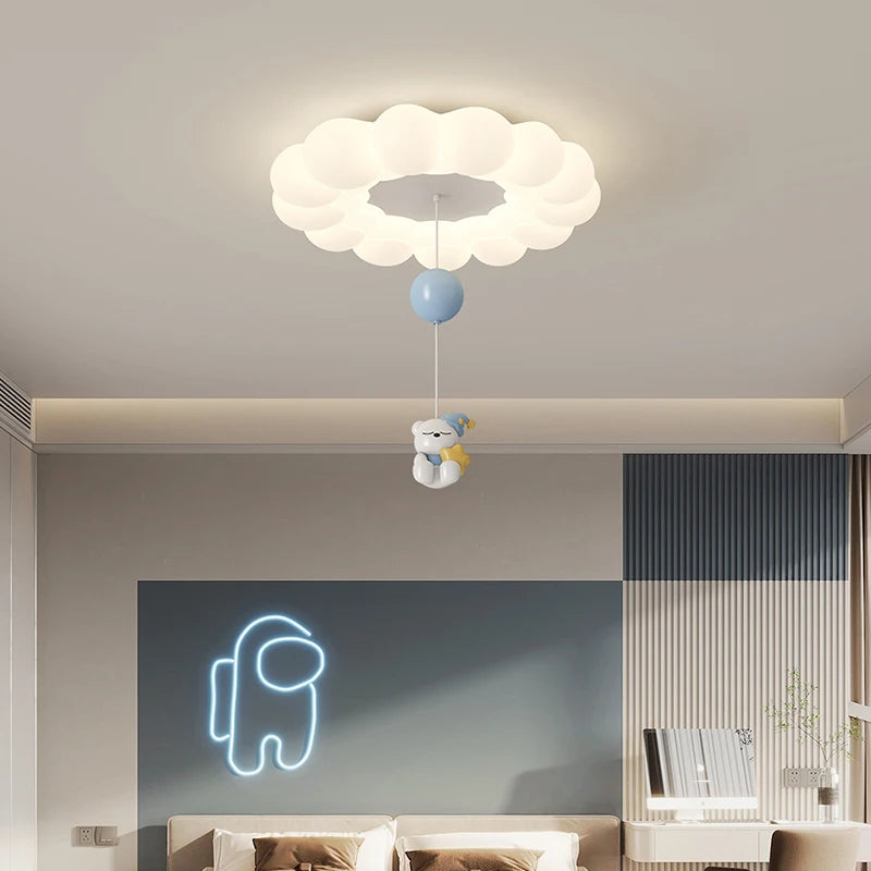 Bear rabbit cloud ceiling light for children's indoor lighting