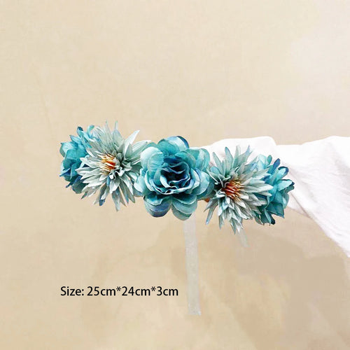 Bohemian floral hairband decorative bridal crown - vue 7 sur 9