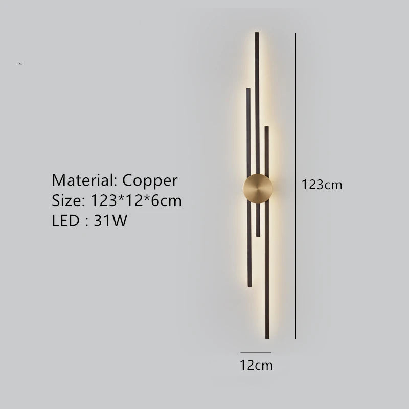 Minimalist copper LED wall light for ambient decoration - vue 9 sur 18