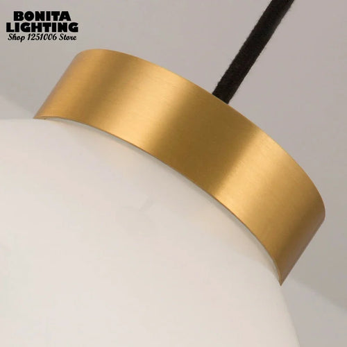 Modern pendant light with semi-frosted translucent bubble glass - vue 4 sur 6