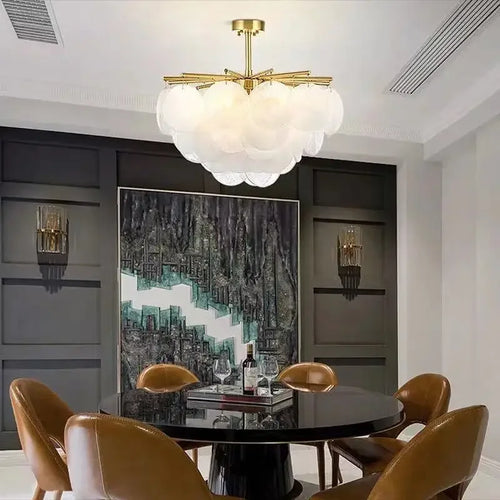 Nordic glass and iron luxury chandelier - vue 2 sur 9