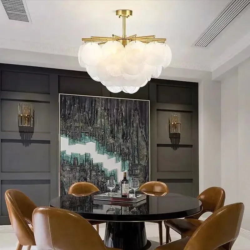 Nordic glass and iron luxury chandelier