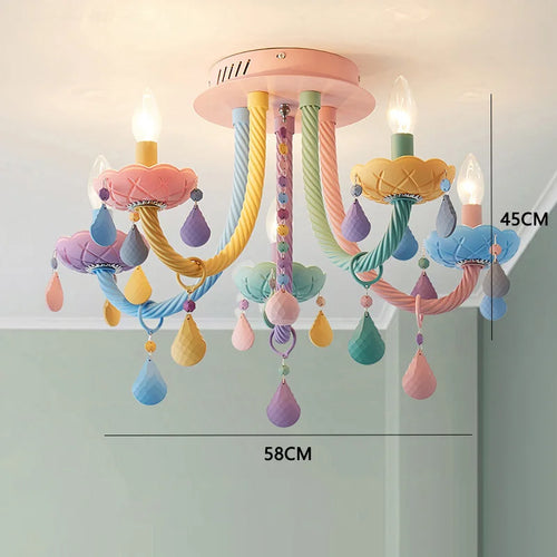 Kawaii crystal rainbow chandelier for children's bedroom decor - vue 15 sur 18