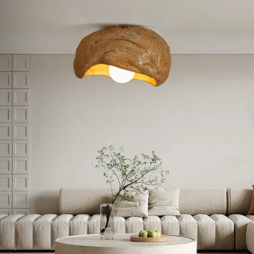 Resin ceiling light Japanese wabi-sabi luminous and silent style - vue 2 sur 17