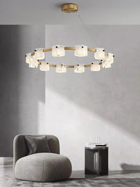 Minimalist natural marble pendant light with LED lighting