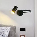 Modern rotatable long arm metal wall light