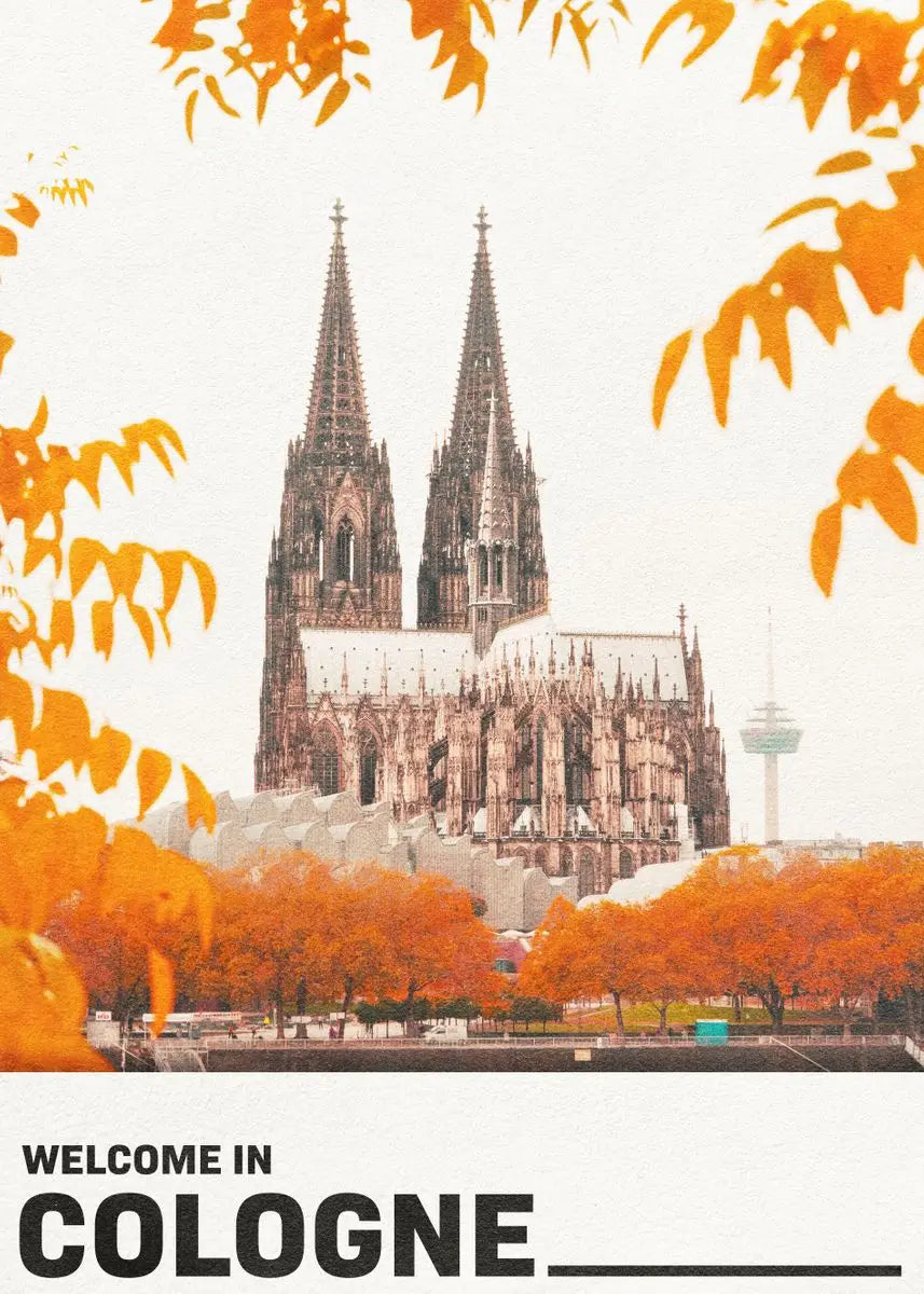 Tourist city poster of German cities for interior decor
