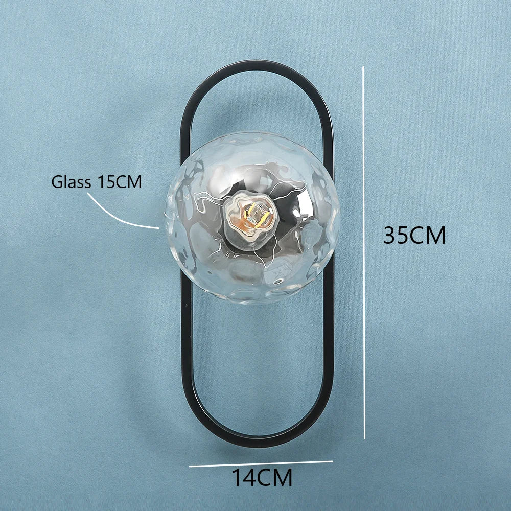 Glass LED wall light for corridor and hotel background - vue 8 sur 9