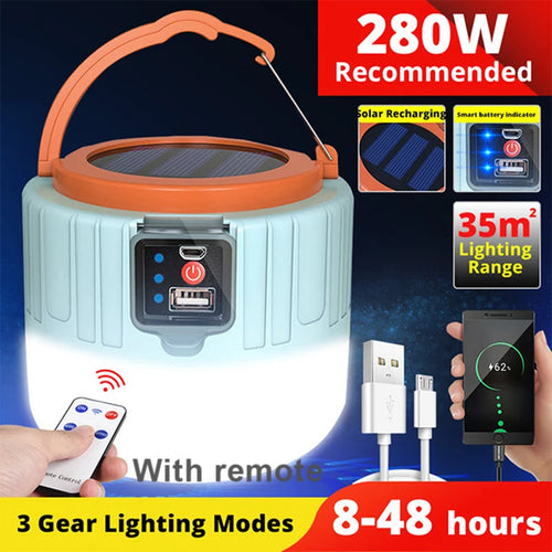 lampe de camping solaire led étanche rechargeable pour activités en extérieur - vue 8 sur 9
