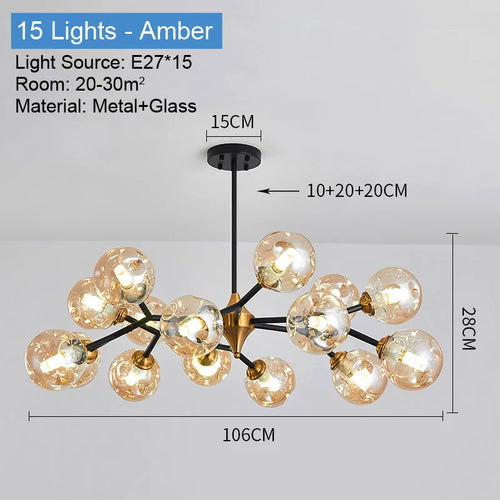 lustre industriel en verre pour intérieur élégant et moderne - vue 14 sur 14