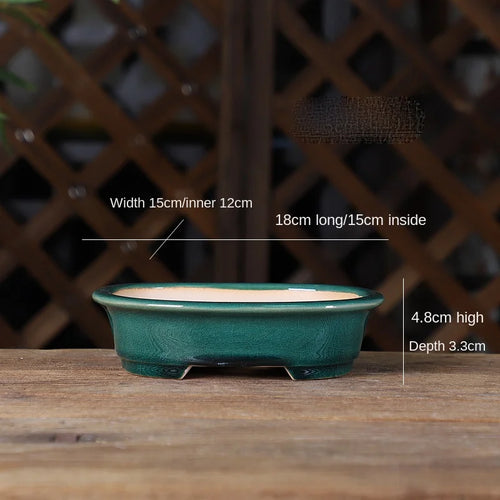 round sand flower pot for retro bonsai and succulents - vue 10 sur 19
