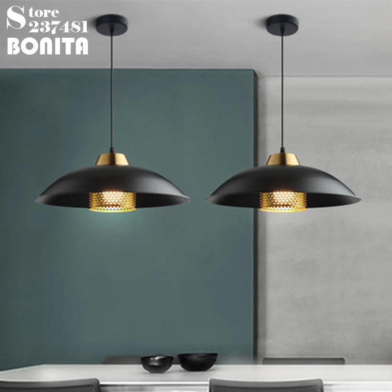 Retro iron flying saucer pendant light industrial luxury style