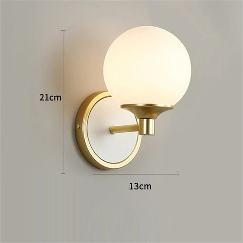 Modern Nordic style double head glass wall light - vue 9 sur 8
