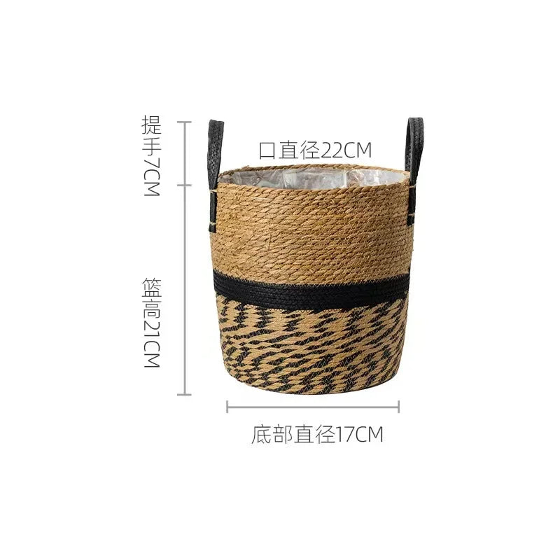 wicker planter basket for flowers garden decoration storage