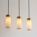 Retro copper pendant light with marble shade for indoor and garden