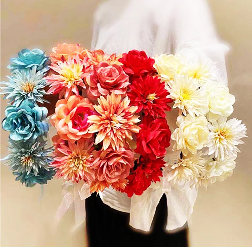 Bohemian floral hairband decorative bridal crown - vue 2 sur 9