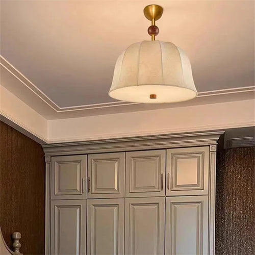 Japanese style fabric ceiling light for elegant lighting - vue 5 sur 11
