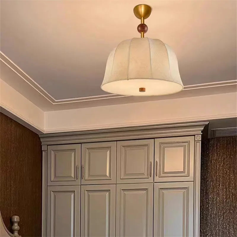 Japanese style fabric ceiling light for elegant lighting - vue 4 sur 11