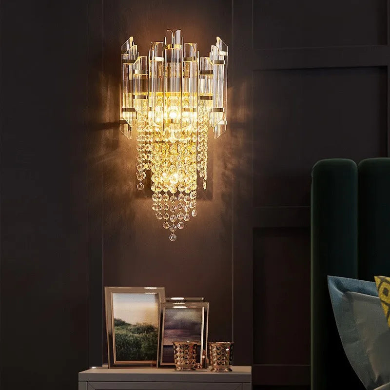 Modern crystal wall light nordic luxury for elegant interiors - vue 3 sur 7