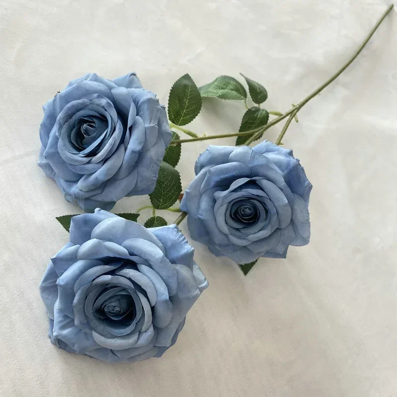 Decorative velvet artificial pink roses for indoors