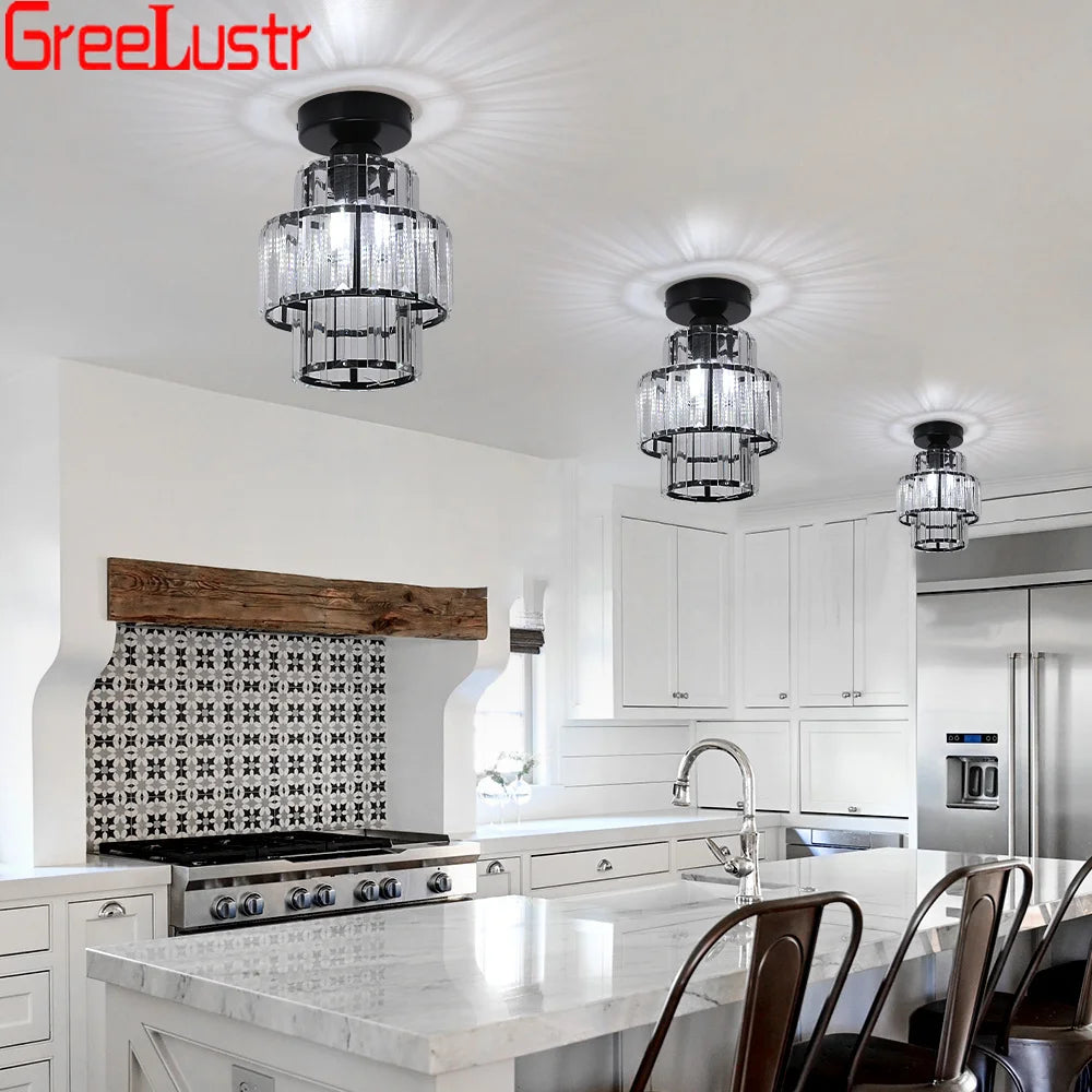 Modern crystal ceiling light with LED - vue 10 sur 12
