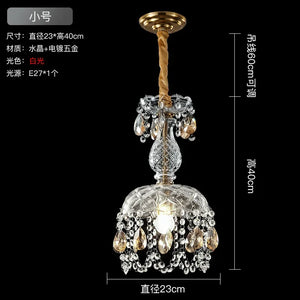 Retro American crystal chandelier with suspended LED lighting